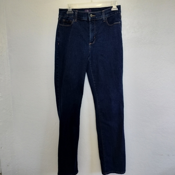 NYDJ Women's Blue dark wash Straight jeans size 10 - Picture 2 of 10